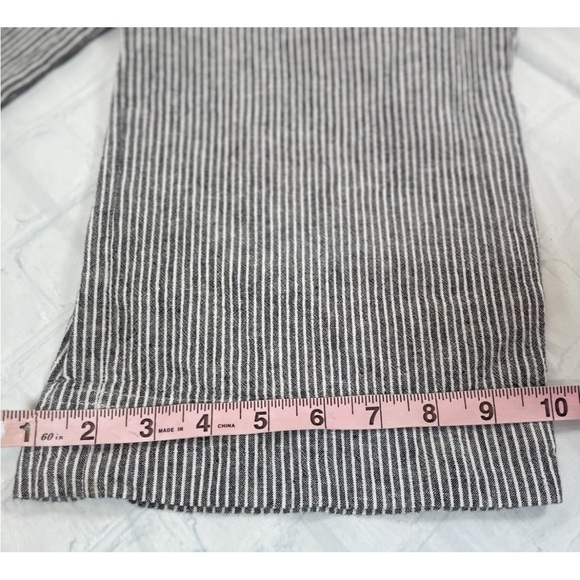 Talbots Gray and White Pinstripe Trousers pants women’s size m chambray linen - Picture 12 of 16